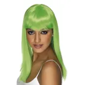 Glamourama Neongrön Peruk - One size