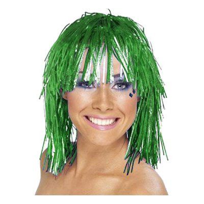 Glitterperuk Grön - One size