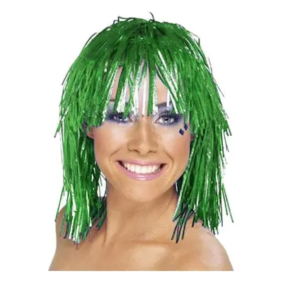 Glitterperuk Grön - One size