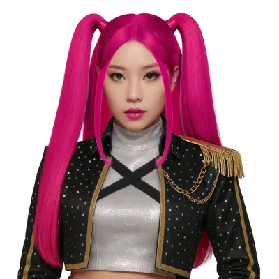 K-pop Pink Charm Peruk - One size