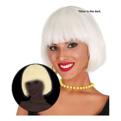 Vit Flourescerande Page Peruk - One size