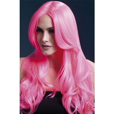 Khloe Peruk Neonrosa 66cm