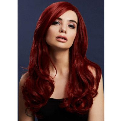 Khloe Peruk Rubinröd 66cm