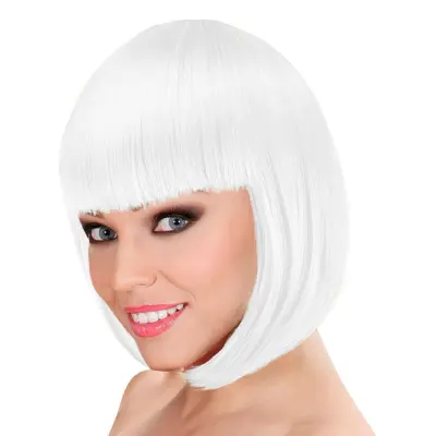 Kort Vit Peruk - One size