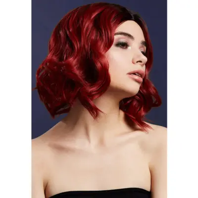 Kourtney Peruk Rubinröd 30cm