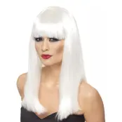 Lång Vit Peruk - One size