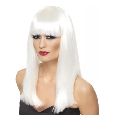 Lång Vit Peruk - One size