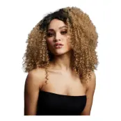 Lizzo Karamell Tvåtonad Lockig Peruk - One size