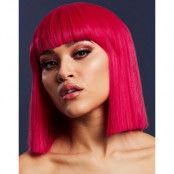 Lola Delux Wig - Kan Styles! - Magenta Peruk med Rak Bobfrisyr