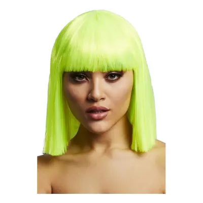 Lola Neonlime Peruk med Lugg - One size