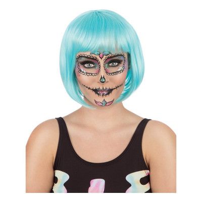 Peruk Kort Pastellblå - One size