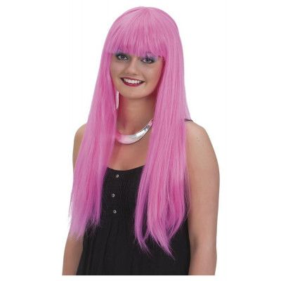 Peruk Rosa med lugg - Leksaksaffären -  Leksaksaffären