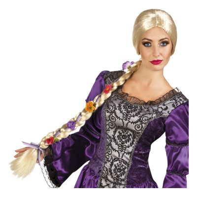 Prinsessa Peruk med Blommor - One size