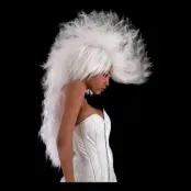 Punkare Vit Peruk - One size