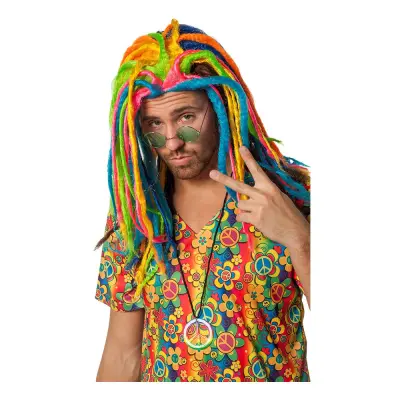 Rastaflätor Regnbåge Peruk - One size