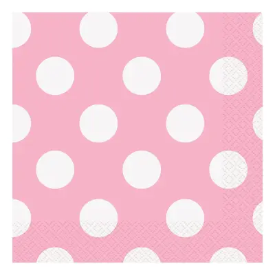 Servetter Ljusrosa Prickiga - 16-pack