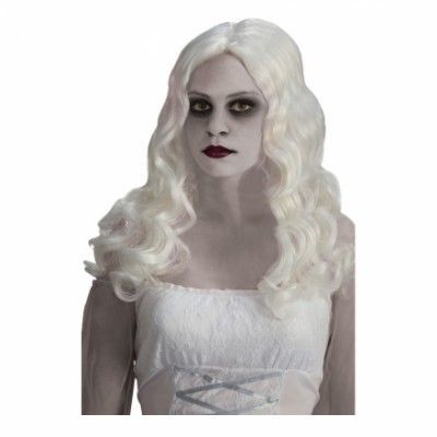 Spökkvinna Vit Peruk