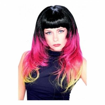 Sunburst Trefärgad Peruk