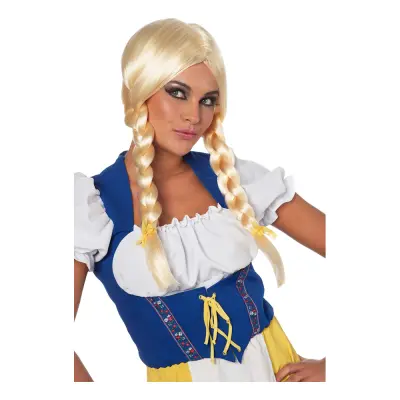 Sverigeflickan med Flätor Peruk - One size