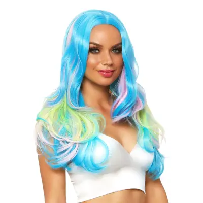 Unicorn Lång Deluxe Peruk - One size