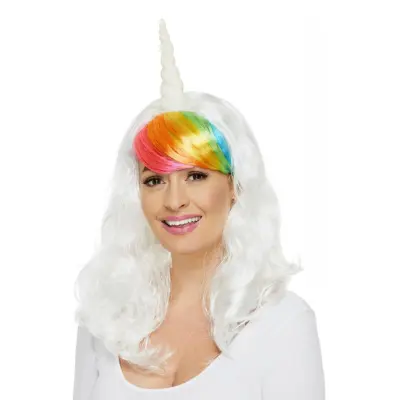 Unicorn Peruk Vit - One size