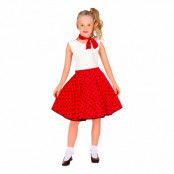 50-tals Kjol med Scarf Röd för Barn - One size