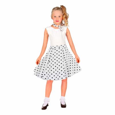 50-tals Kjol med Scarf Vit för Barn - One size