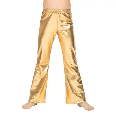 70-tals Byxor för Barn Guld Metallic - 128