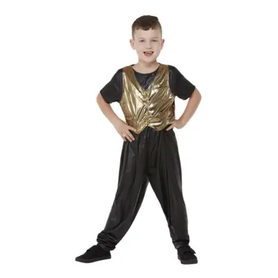 80-tals Disco King Guld Barn Maskeraddräkt - Medium