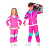 80-tals Träningsoverall Rosa Barn Maskeraddräkt - X-Large