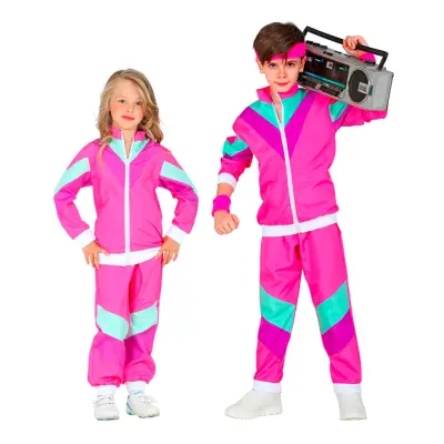 80-tals Träningsoverall Rosa Barn Maskeraddräkt - Large