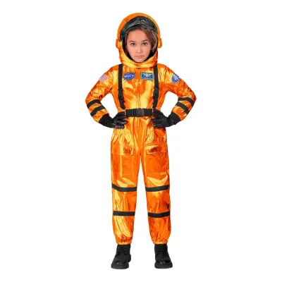 Astronaut Orange Metallic Barn Maskeraddräkt - Medium
