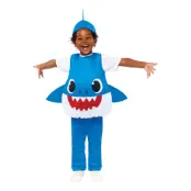 Baby Shark Blå Barn Maskeraddräkt - X-Small