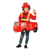 Brandman med Bil Barn Maskeraddräkt - Medium
