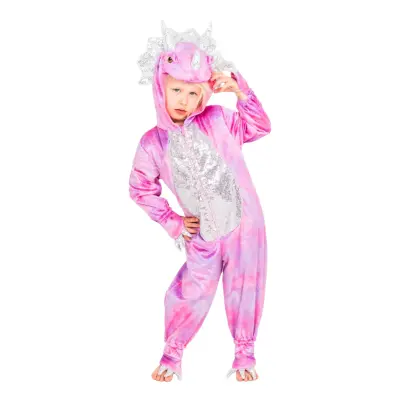 Disco Dinosaurie Rosa Jumpsuit Barn Maskeraddräkt - Medium