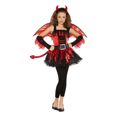 Djävul Klänning Barn Maskeraddräkt - X-Large
