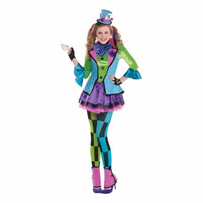 Färgglad Mad Hatter Barn Maskeraddräkt - Large