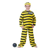 Fånge Gul/Svart Barn Maskeraddräkt - X-Large