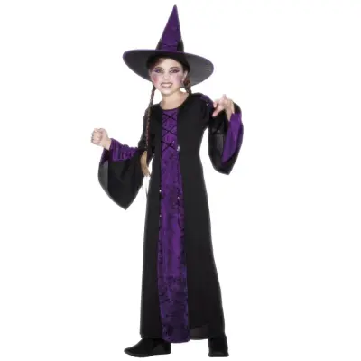 Häxa Maskeraddräkt Barn Lila&Svart M