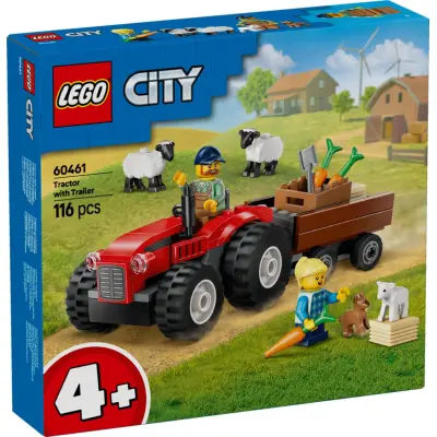 LEGO® City Röd jordbrukstraktor med släp och får 60461 - LEGO -  Leksaksaffären