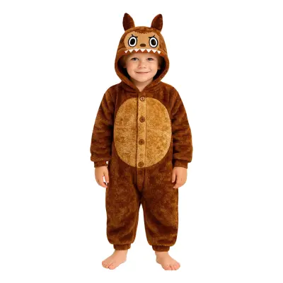 Lulu Monster Brun Onesie Barn Maskeraddräkt - Medium