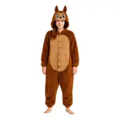 Lulu Monster Brun Onesie Dam Maskeraddräkt - Large