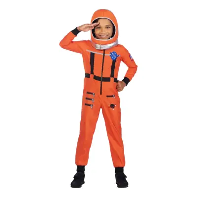 Orange Rymddräkt Barn Maskeraddräkt - Large