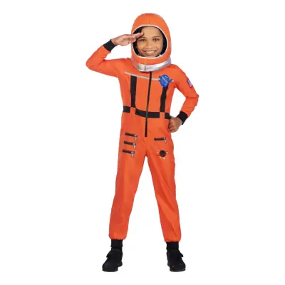 Orange Rymddräkt Barn Maskeraddräkt - Medium
