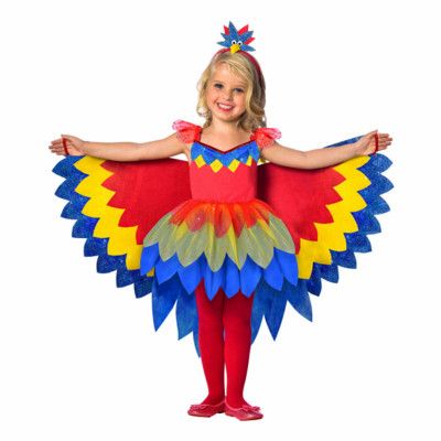 Papegoja Klänning Barn Maskeraddräkt - Large