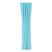 Papperssugrör Ljusblå Chevron - 12-pack