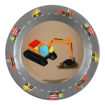 Papperstallrikar Construction Party - 10-pack