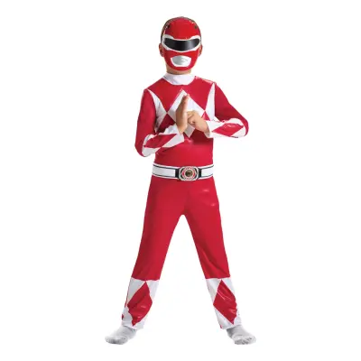 Power Rangers Röd Barn Maskeraddräkt - Medium