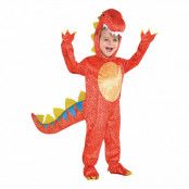 Röd Dinosaurie Barn Maskeraddräkt - X-Small
