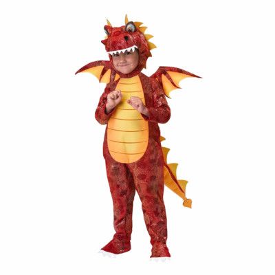 Röd Drake Barn Maskeraddräkt - 4-6 år